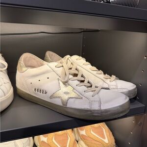 Golden Goose White Sneakers with Silver Star